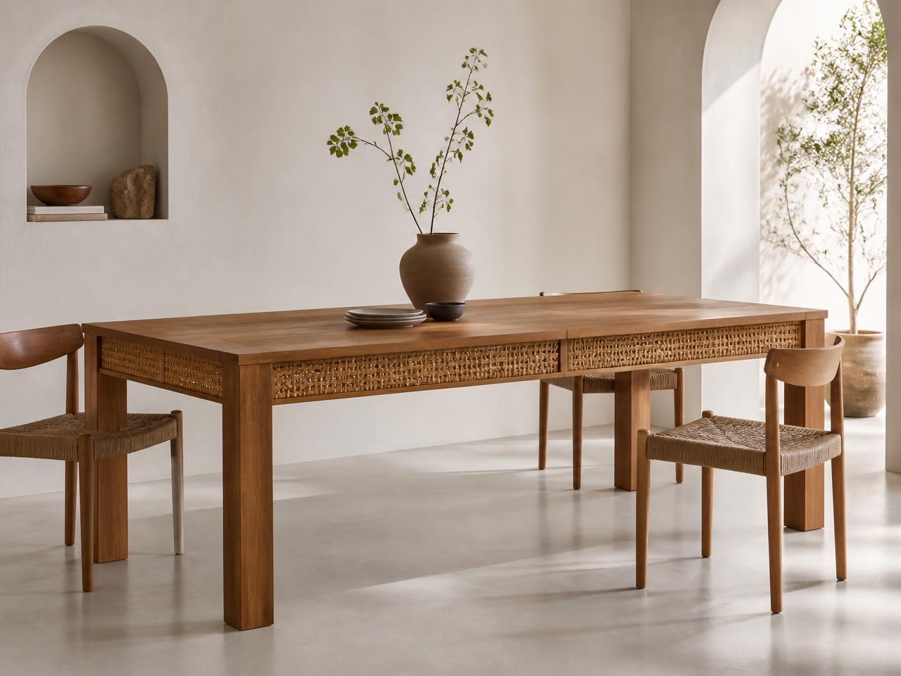 Batu woven bamboo side table